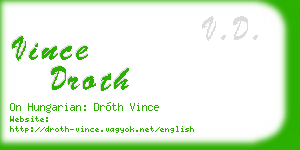 vince droth business card